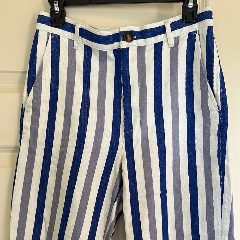 Madewell Blue and White Striped Pants